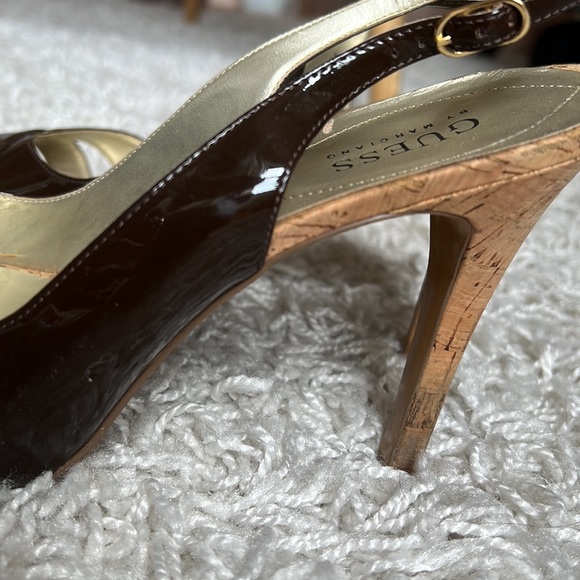 Guess brown leather open-toe heels - Picture 2 of 7